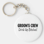 Grooms Crew Drink Up Bitches Black Keychain