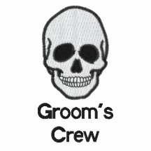Groom's crew skull embroidered men's t-shirt