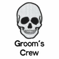 Groom's crew skull embroidered men's t-shirt