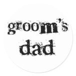 Groom's Dad Black Text Sticker