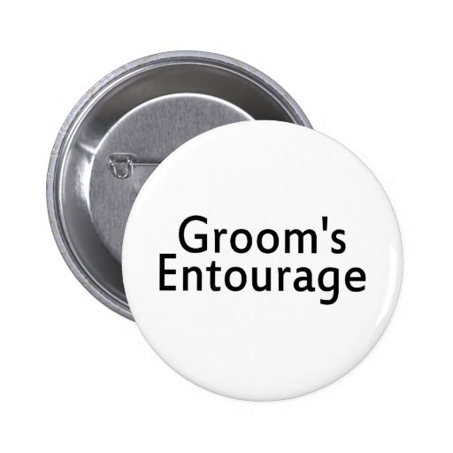 Grooms Entourage Black Buttons