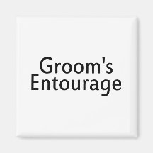 Grooms Entourage Black Refrigerator Magnet