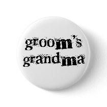 Groom's Grandma Black Text Buttons