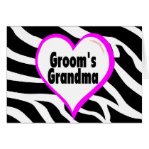Grooms Grandma (Heart Zebra Print) cards