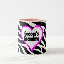 Grooms Grandma (Heart Zebra Print) mugs