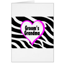 Grooms Grandma (Heart Zebra Print) cards