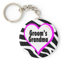 Grooms Grandma (Heart Zebra Print) keychains