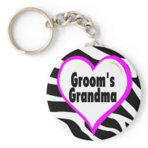 Grooms Grandma (Heart Zebra Print) keychains