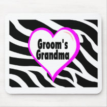 Grooms Grandma (Heart Zebra Print) mousepads
