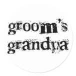 Groom's Grandpa Black Text Stickers