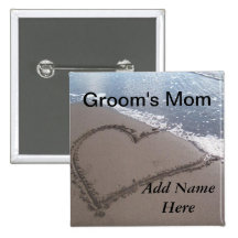 Grooms Mom Beach Wedding Button