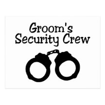 Grooms Security Crew Handcuffs Postcard