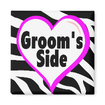 Grooms Side (Zebra Print) magnets