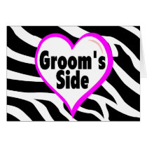 Grooms Side (Zebra Print) cards