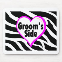 Grooms Side (Zebra Print) mousepads