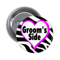 Grooms Side (Zebra Print) buttons
