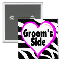 Grooms Side (Zebra Print) buttons