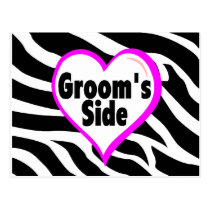 Grooms Side (Zebra Print) postcards