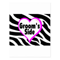 Grooms Side (Zebra Print) postcards