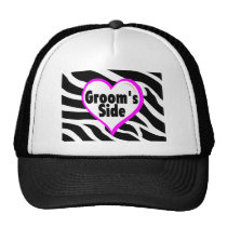 Grooms Side (Zebra Print) hats