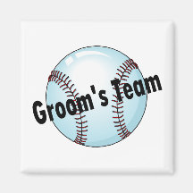 Grooms Team Baseball Fridge Magnet