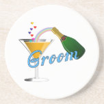 Grooms Wedding Champagne Toast Drink Coasters