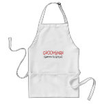 Groomsman Grooms Bitch Black and Red Aprons