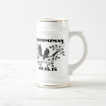Groomsman Stein -Vintage Birds Coffee Mug