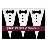 Groomsman Thank You - Three Tuxedos - Customizable Greeting Card