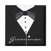 Groomsman Wedding Tuxedo Refrigerator Magnets