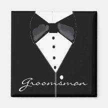 Groomsman Wedding Tuxedo Refrigerator Magnets
