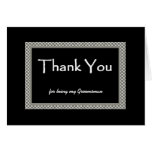 GROOMSMEN Chequerboard Wedding THANK YOU Greeting Cards