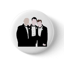 Groomsmen in Black Tie Pose for a Picture Buttons