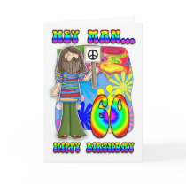 Groovy 60th Birthday - Hippy Birthday Greeting Cards