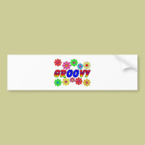 Groovy 70's Retro Flower Power Gifts bumper stickers