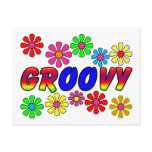 Groovy 70's Retro Flower Power Gifts postcards