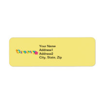 Groovy and Flowers Bright Colours 60s Hippie Desig Labels
