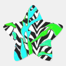 Groovy and funky zebra animal print pattern cool stickers