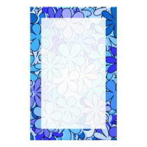 Groovy Blue Flowers stationery