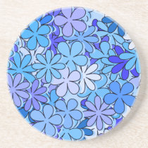 Groovy Blue Flowers coasters