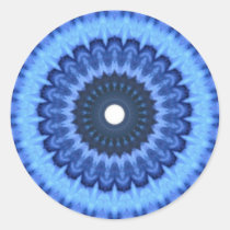 Groovy Blue Tie-Dye Sticker Kaleidoscope Design stickers