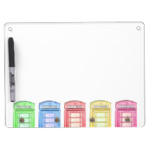 Groovy British phone booths dry erase board