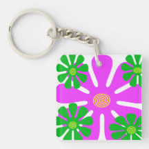 groovy flower key chain