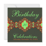 Groovy Green Diva Bohemian Lace Invitations