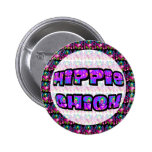 groovy hippie chick pinback button