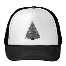 Groovy Hippie Christmas Tree Trucker Hat