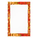 groovy orange border stationery design