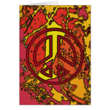 Groovy Peace Sign Greeting Cards