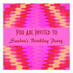 groovy pink birthday custom announcements
