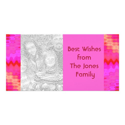 groovy pink photo card template